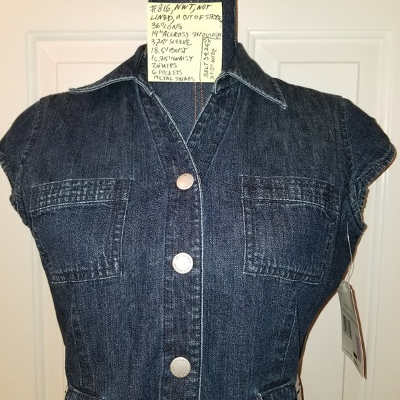 SYMMER DRESS NWT Stylish, Upscale Liz Claiborne Blue Denim - Picture 2 of 16